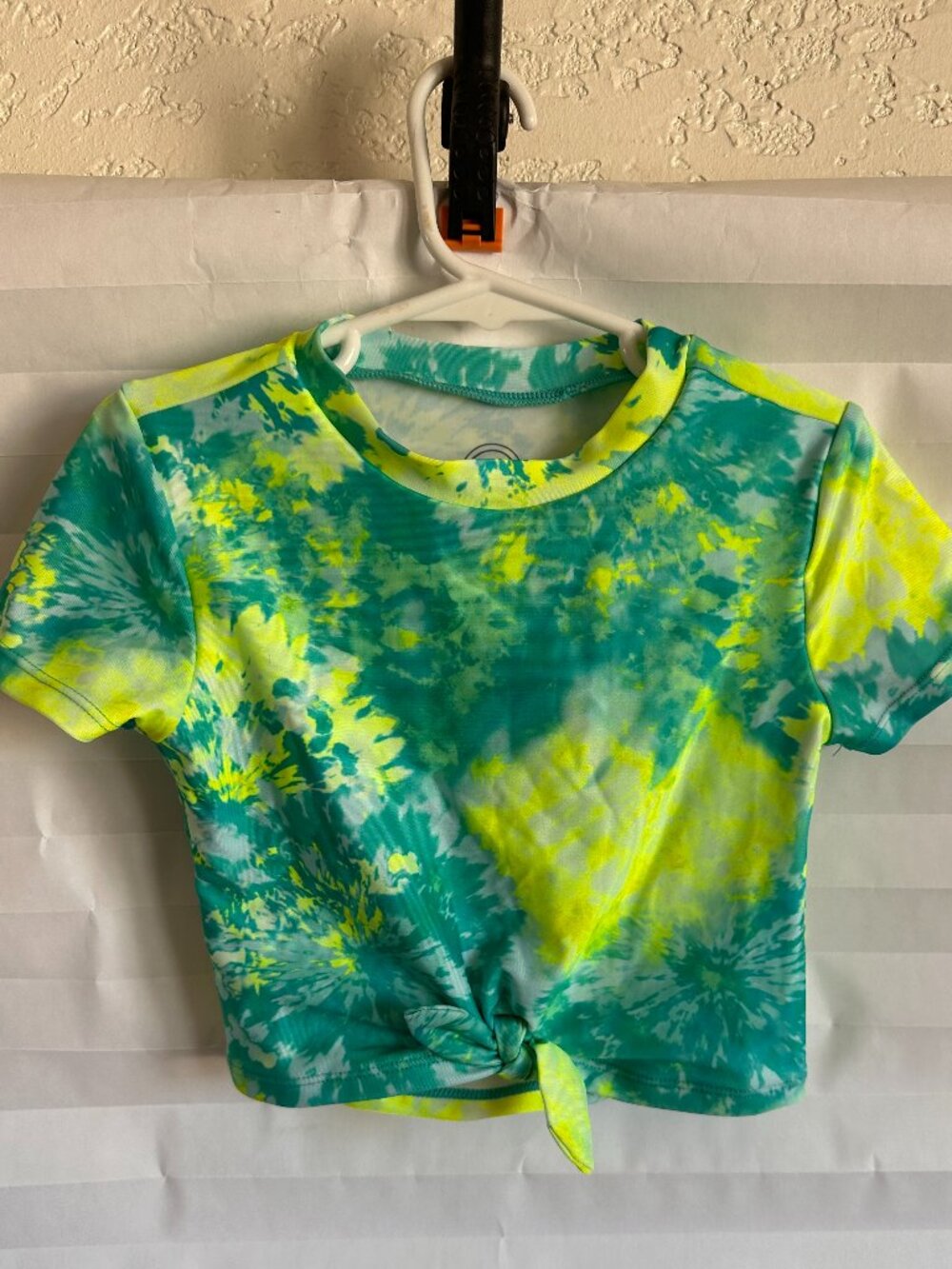 Wonder Nation Girls Neon Swim Rash Guard Size XS (4/5)